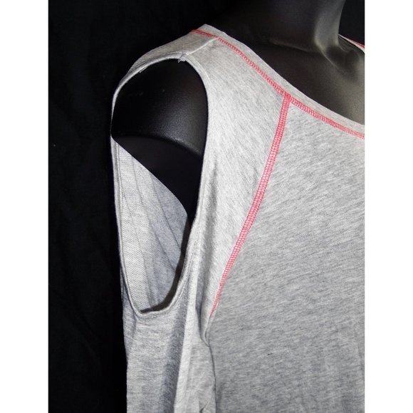 NEW Bobeau 3X Top Rose Applique Cold Shoulder Long Sleeves Heather Gray NWT - Picture 8 of 13
